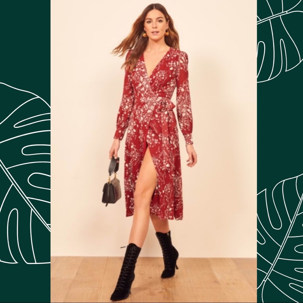 Reformation Susanna Bryce Wrap Dress - Size M